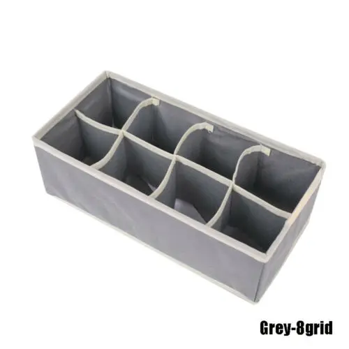 Gray Eight Slots Складные Органайзеры для нижнего белья, разделители для шкафа, комода, органайзер для хранения одежды, коробка для бюстгальтеров, шарфов, галстуков, носков - Цвет: Gray Eight Slots