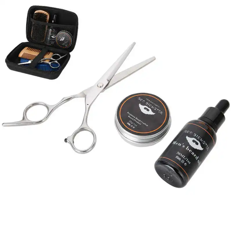 7 шт./компл. Портативный Для мужчин борода стиль шейпинг крем масло щетки расческа