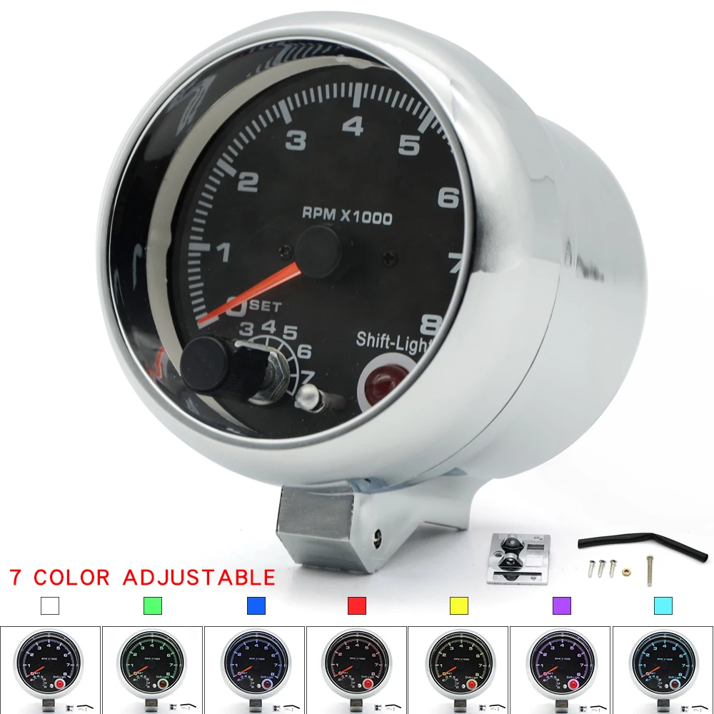 Тахометр электрический с внутренним переключателем 7 светодиодов 3 75 дюйма 95