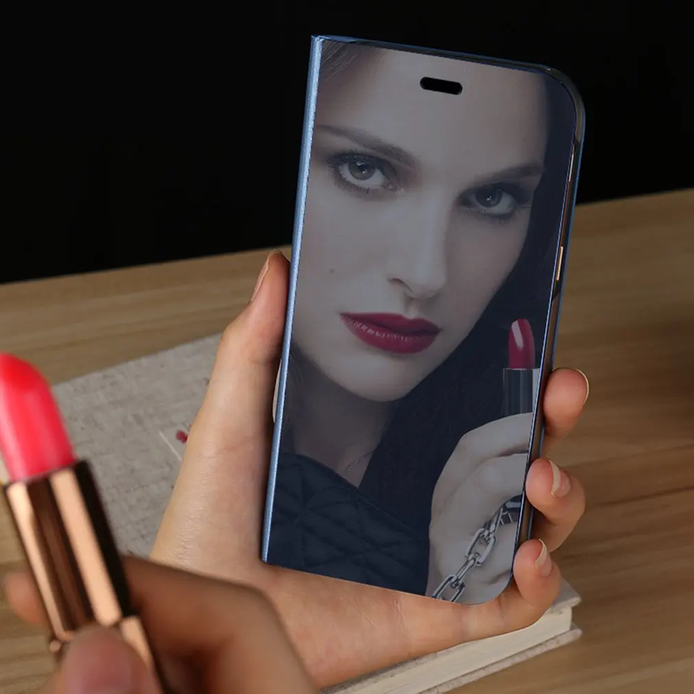 

Clear Mirror Smart Case Flip Stand Case Anti-scratch Shockproof Phone Protective Case Cover For Huawei Mate 10 Pro P10 Plus