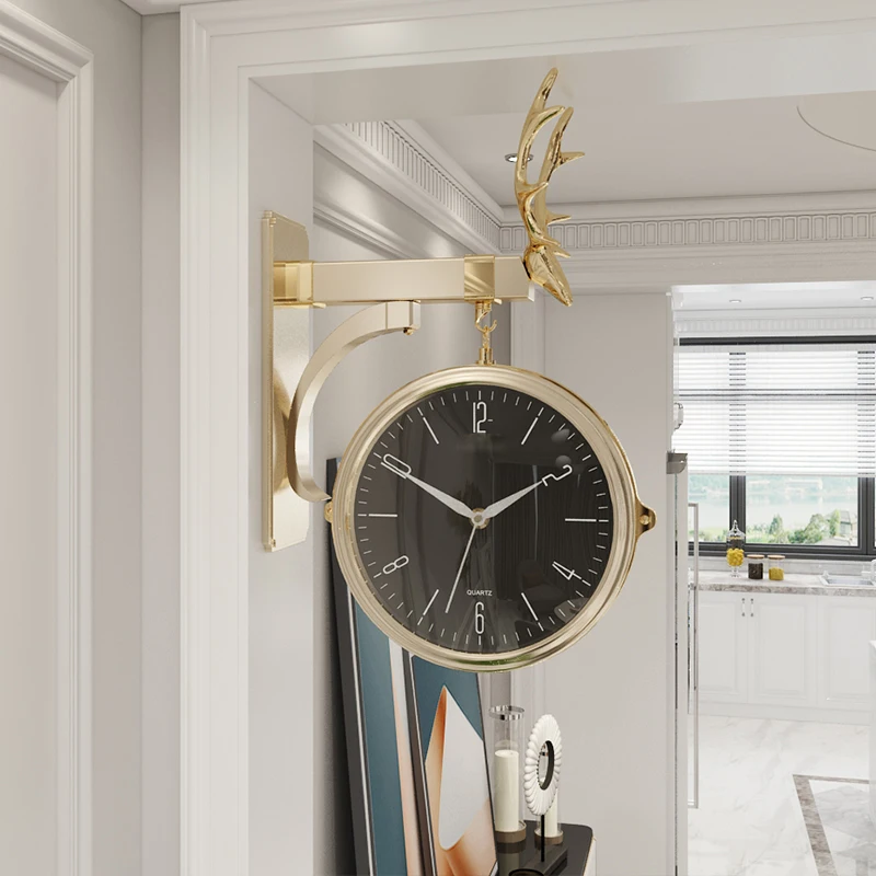 

Creative Simple Wall Clock Modern Design Nordic Classic Wall Clock Double Sided Mechanism Mecanismo Reloj Pared Home Decor DF50W