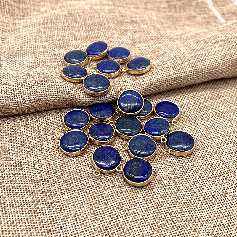 Подвеска для браслета и ожерелья 14-16 мм с натуральным камнем в металлической