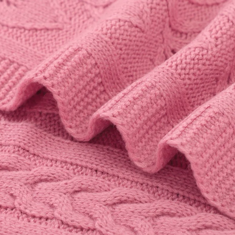 

Newborn Baby Soft Warm Solid Blankets Bedding Hollow Design Sleeping Swaddle Comfort Stroller Wrap