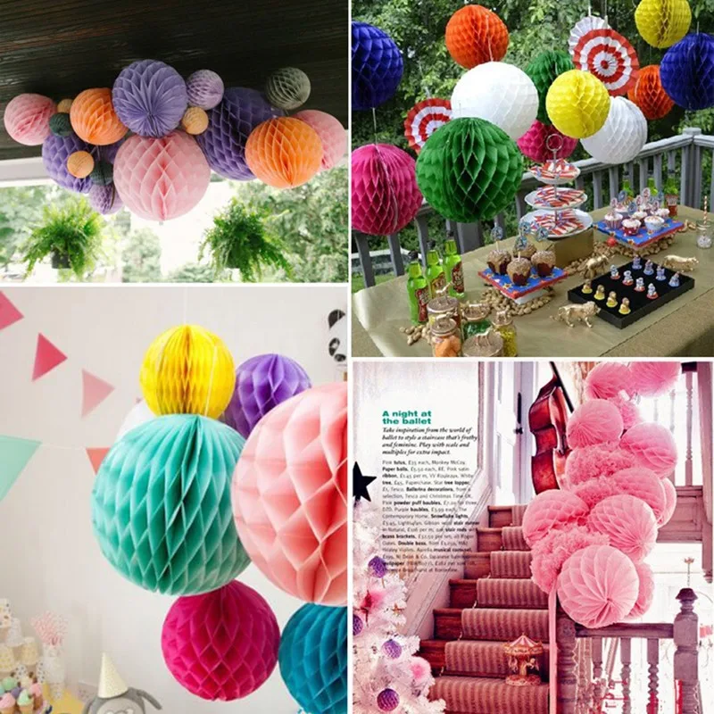 3 шт 6 ''(15 см) DIY тканевые бумажные Цветочные фонари сотовые шары помпон для