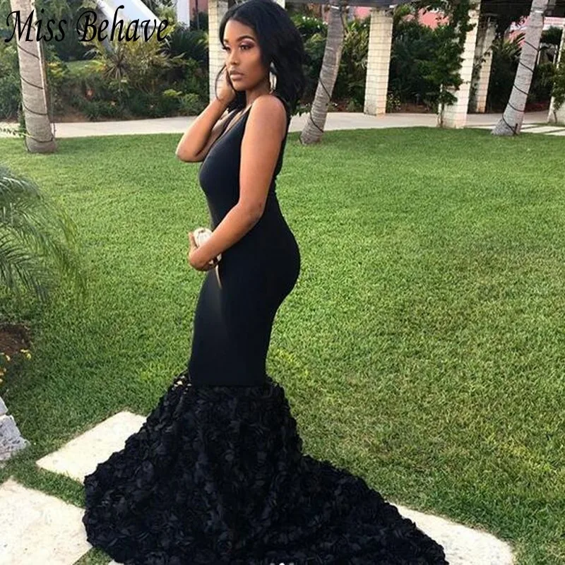 DD JYOY Black Evening Dress Long 2019 3D Lace Skirt Africa Plus Size Formal Dresses Gown Mermaid | Свадьбы и торжества