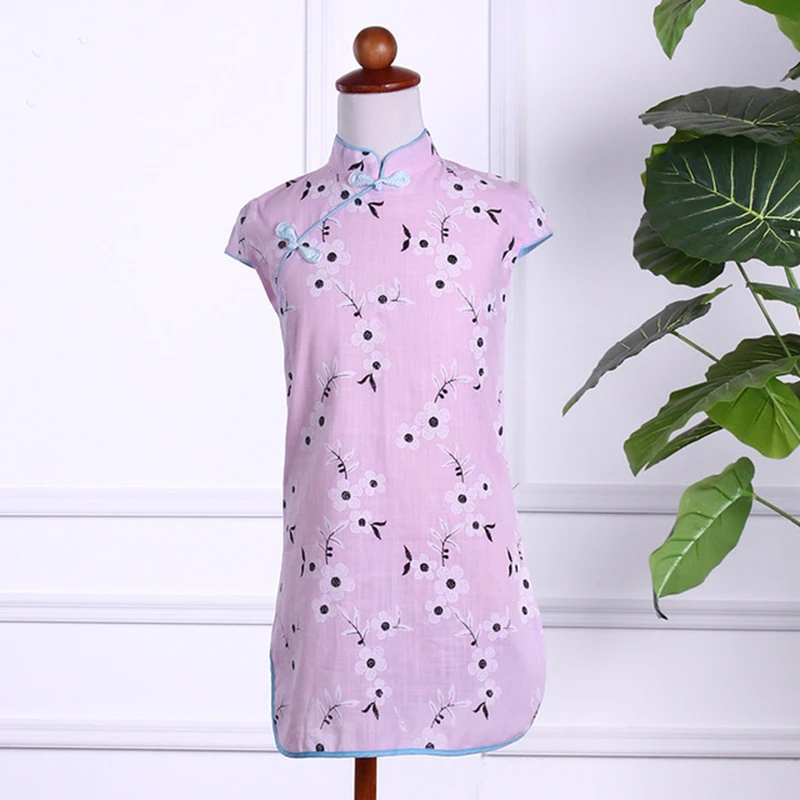 Одежда для маленьких девочек юбка Чонсам принцессы летнее китайское платье