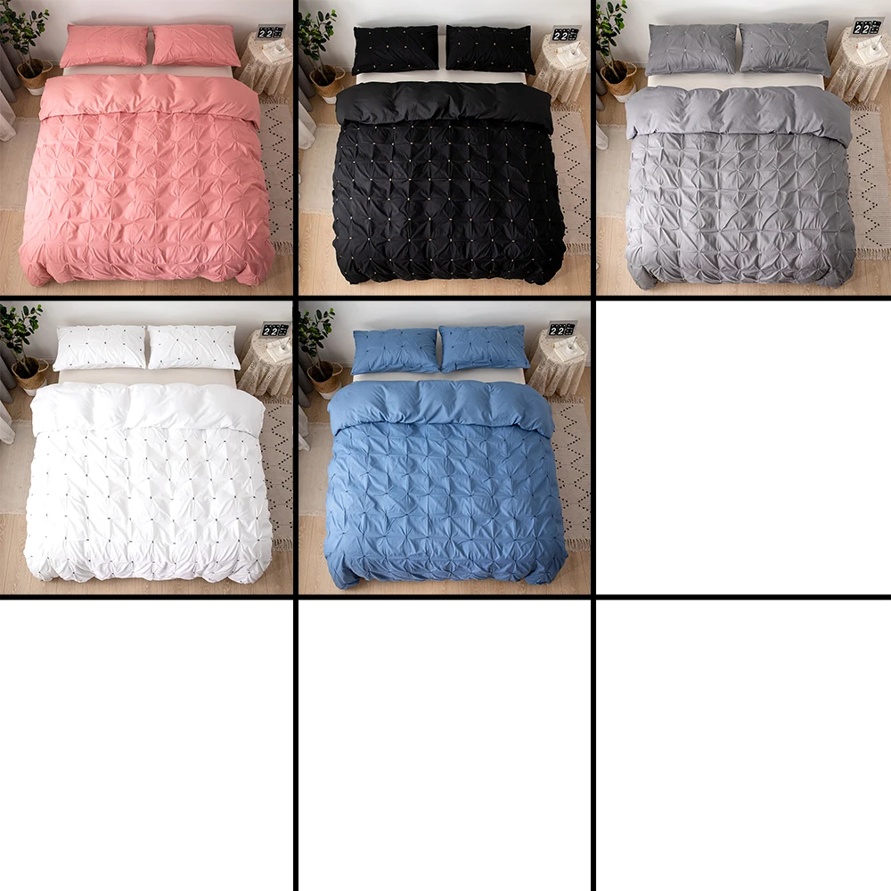 Комплект постельного белья в скандинавском стиле однотонное серое мягкое