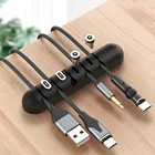 Настольный кабель Robotsky, органайзер с магнитной присоской, силиконовый USB-кабель, гибкий держатель с зажимами для телефона