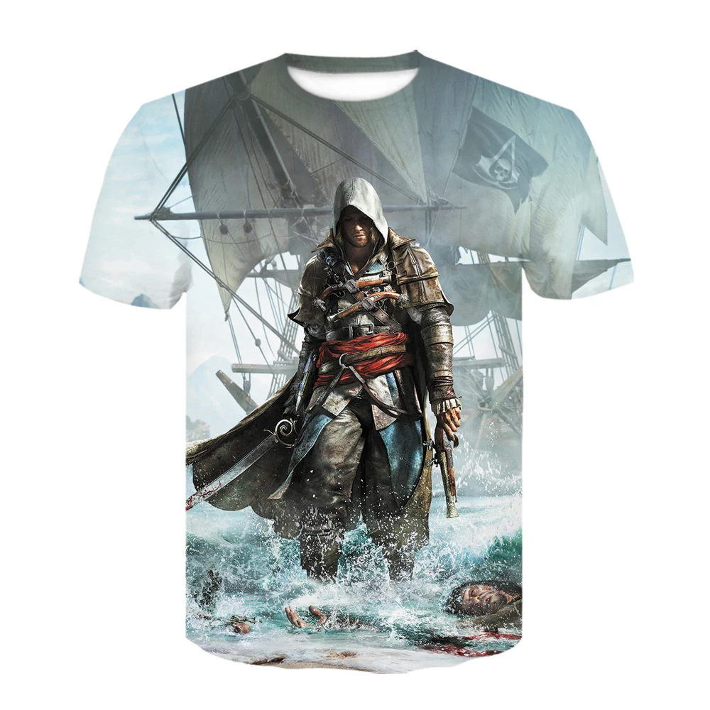 Летняя Новинка 2020 футболка с 3D принтом Assassin Creed Забавные футболки в стиле хип хоп