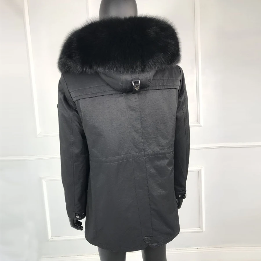 Real FoxFur Collar Rabbit Fur Lined Hooded Parka Winter Mens Outwear High Quality 2022 Hot St Mens Winter Outwear Classic Jacket