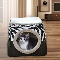 foldable portable dual mats cat bed closed dog cave sleeping bag four seasons space capsule cat house supplies