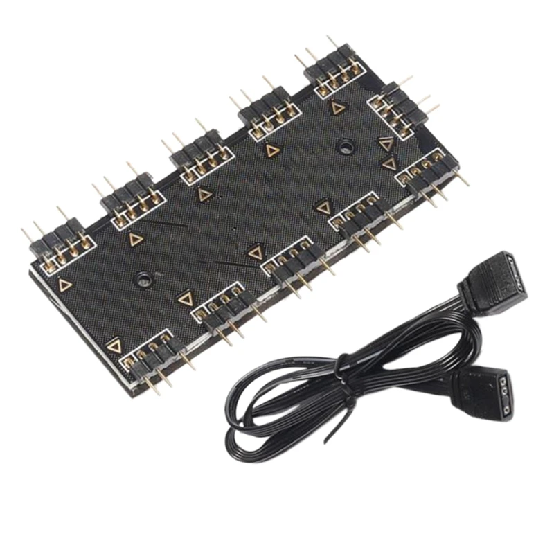 

5V RGB Splitter Hub With Case and for 5V 3Pin LED Controller,LED Splitter 10-Port Hub With 50CM 3Pin Extension Cord