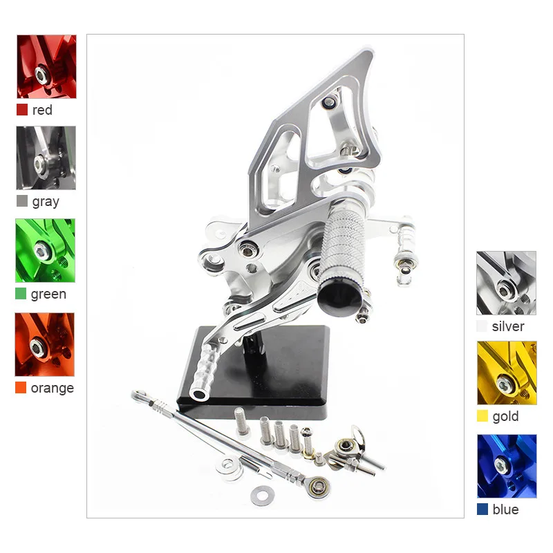 

CNC мотоциклетная Регулируемая Задняя подставка для ног Педаль Для Kawasaki Z300 Z250 ER300 2014-2017 2016 2015 2014