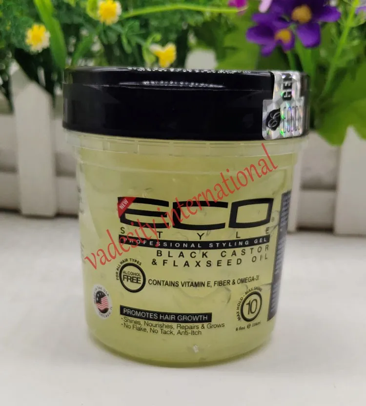 Эко стиль черный касторовое льняное масло гель для укладки/235 мл|gel gel|gel oilgel eco styler |