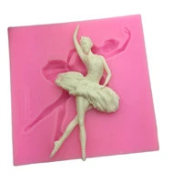 3 ballet girl shape silicone mold fondant candle aroma stone ornaments soap mold for pastry cupcake decorating homemade crafts