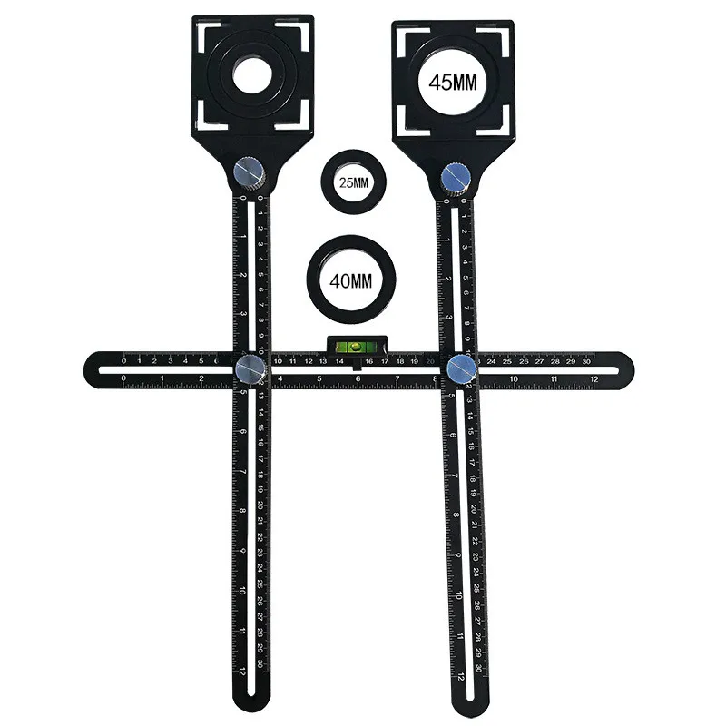 Double Head Folding Ruler Tile Hole Locator Universal Adjustable Masonry Glass Fixed Perforated Hand Tool regua multi angulo | Инструменты