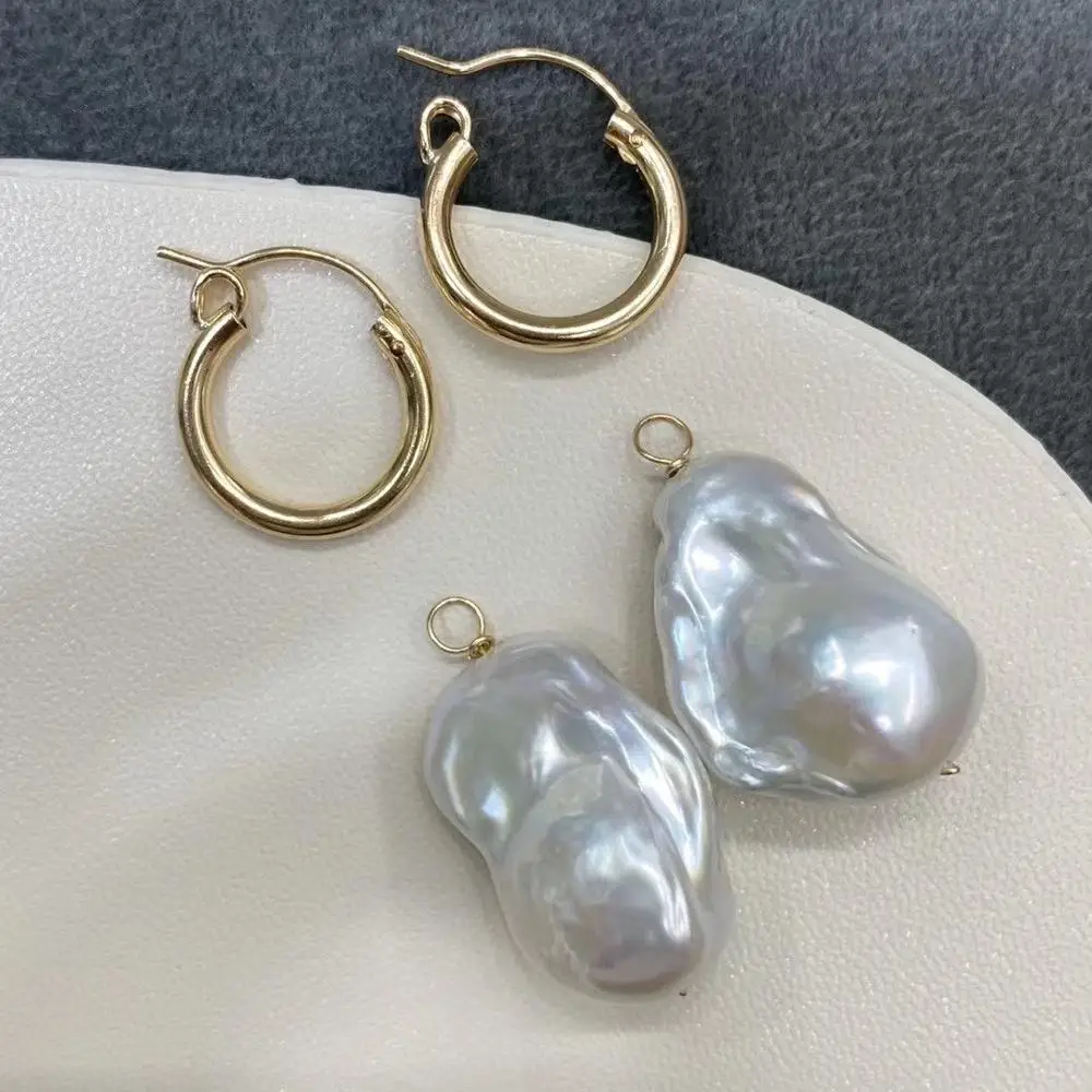 ECHSUN серьги из натурального пресноводного жемчуга 14K покрытые золотом ювелирные