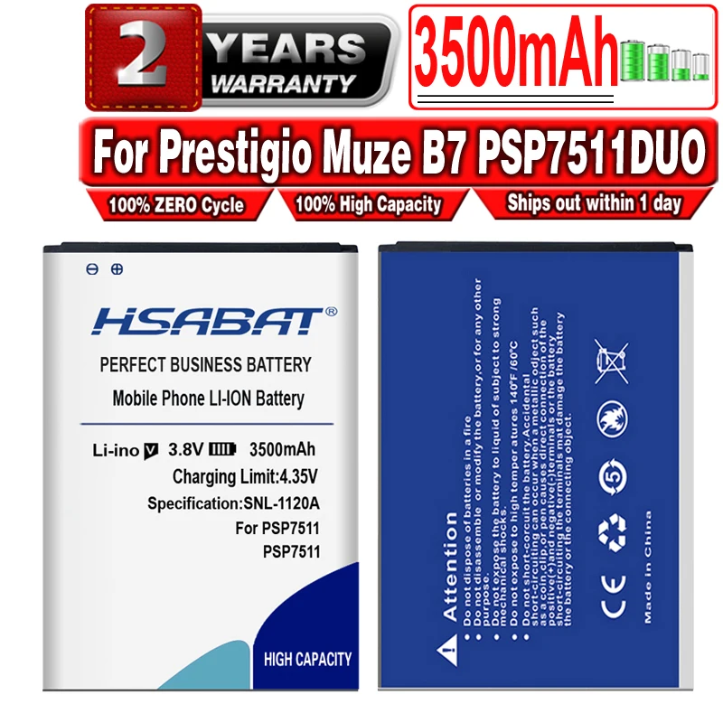 Аккумулятор HSABAT для Prestigio Muze B7 PSP 7511DUO 3500 7511 DUO мАч | Мобильные телефоны и аксессуары