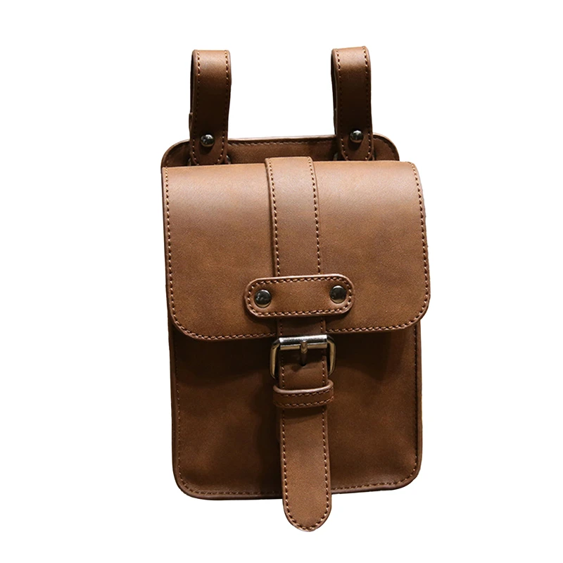 

Men PU Leather Waist Bags Fanny Pack Coffee Wallet Belt Male Waist Bags Cigarette Case For Phone Dropshipping