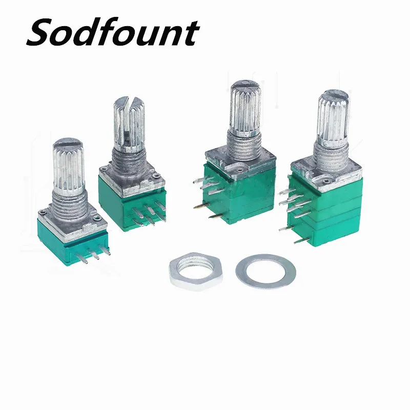 10pcs RV097 volume potentiometer 3 pin 5 6 8 resistance value B5K10K20K50K100K adjustable | Обустройство дома