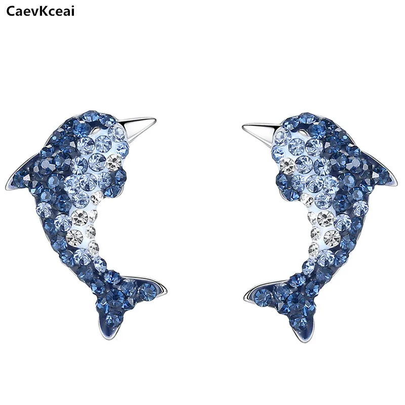 CaevKceai Лидер продаж модные серьги гвоздики из стерлингового серебра 925 пробы