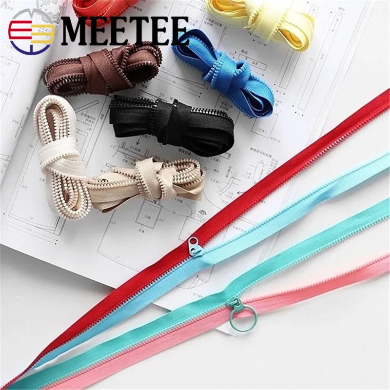 Meetee 10 ярдов 3 # Разноцветные молнии из смолы кодированная катушка молния с