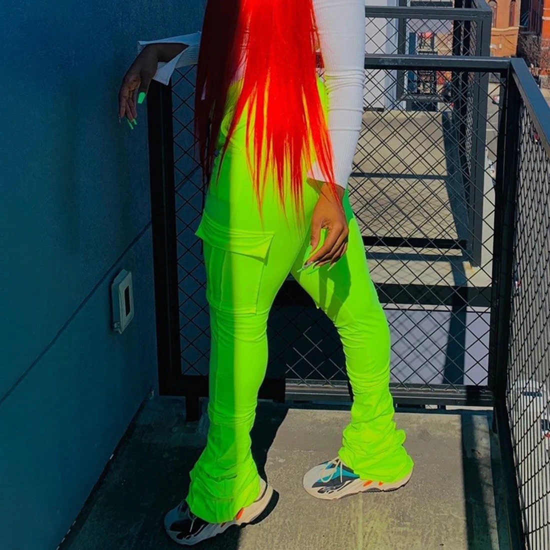 

2020 Stacked Sweatpants Women Clothes Streetwear Joggers High Waist Trousers Ladies Stacked Leggings Female Ruched Pants