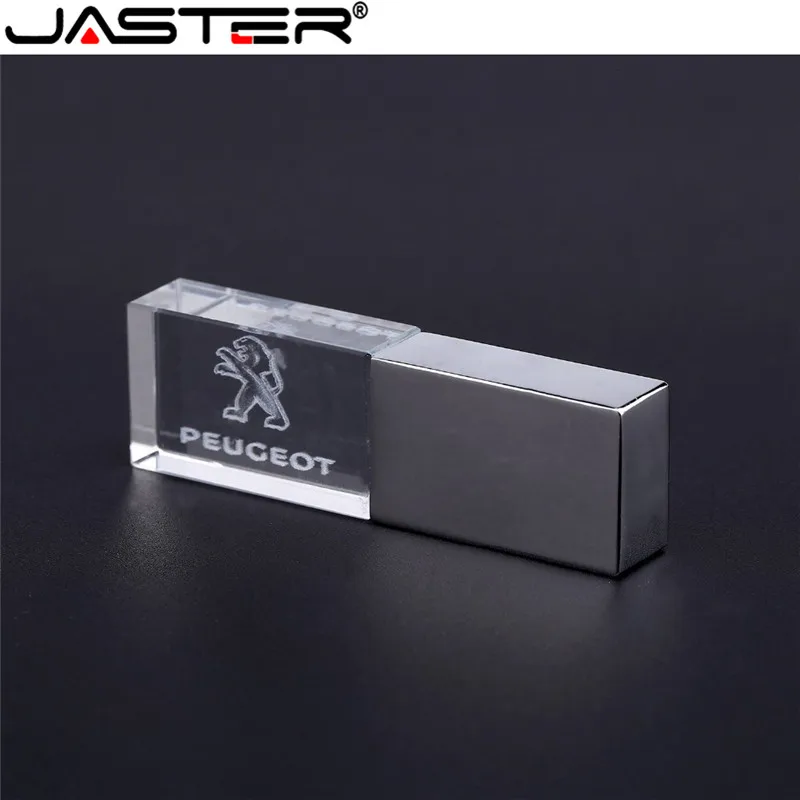 JASTER peugeot crystal+ металлический USB флеш-накопитель, флешка, 4 ГБ, 8 ГБ, 16 ГБ, 32 ГБ, 64 ГБ, 128 ГБ, Внешняя память, u-диск
