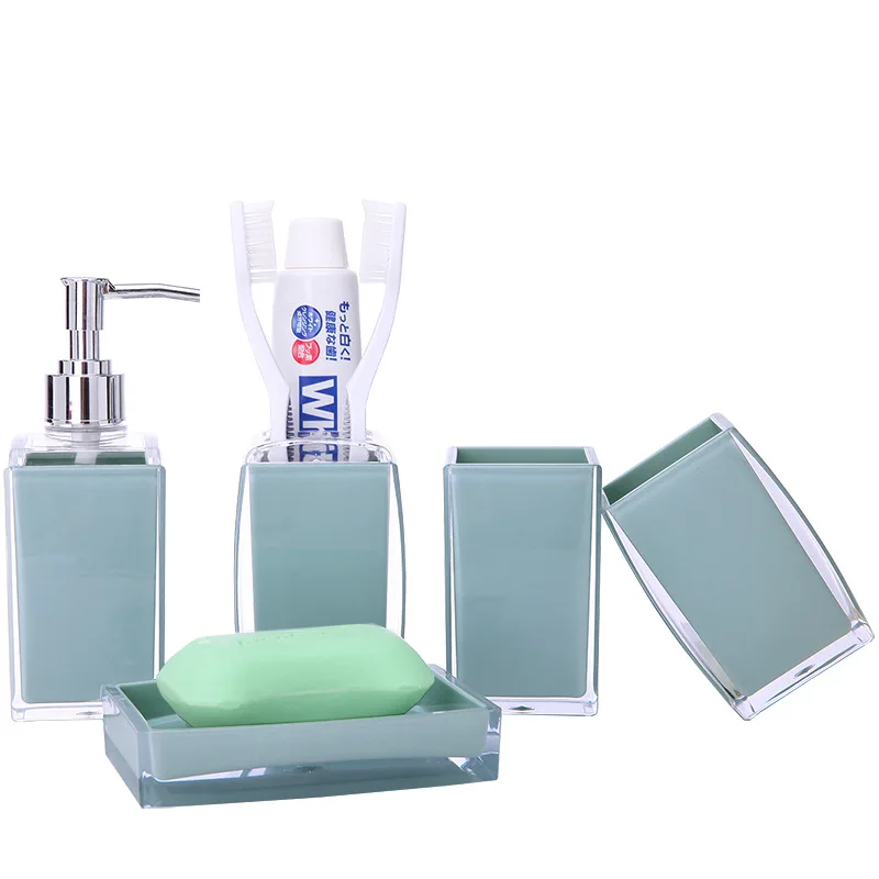 

5Pcs Direct European-style acrylic bathroom products set bathroom creative toiletries storage products new wedding products