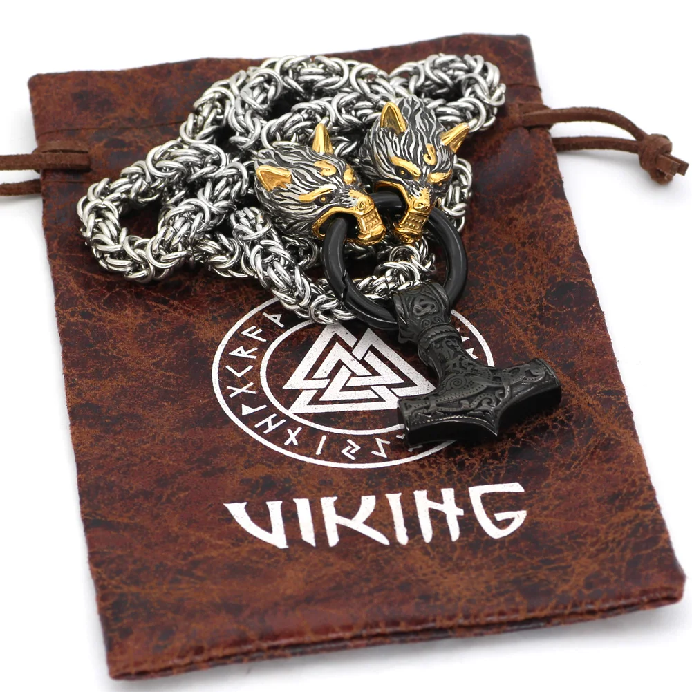 Скандинавский Викинг Гери Фреки с Молот Тора ожерелье Мьёльнир из нержавеющей