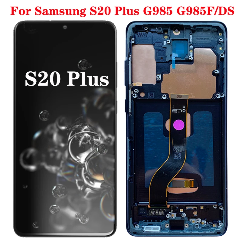 Dead pixel G985F LCD For Samsung Galaxy S20 Plus With Frame 1440*3200 SM- G985A G985U G985F/DS Display Touch Screen | Мобильные