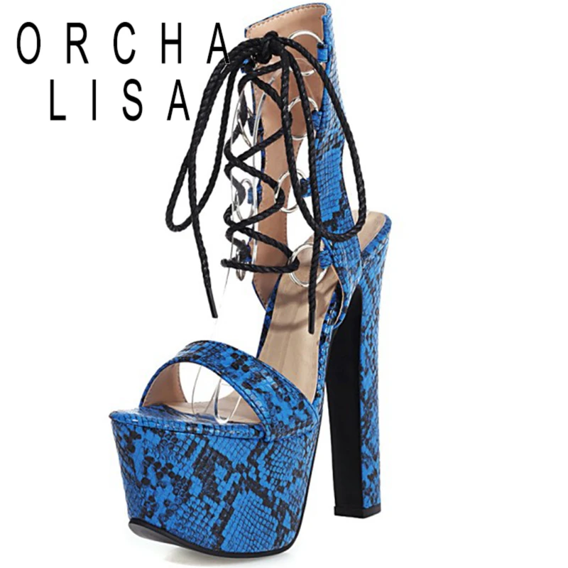 

ORCHALISA Gladiater женские босоножки пикантные туфли на супер босоножки на высоком каблуке летние туфли на платформе, вечерние туфли с открытым нос...