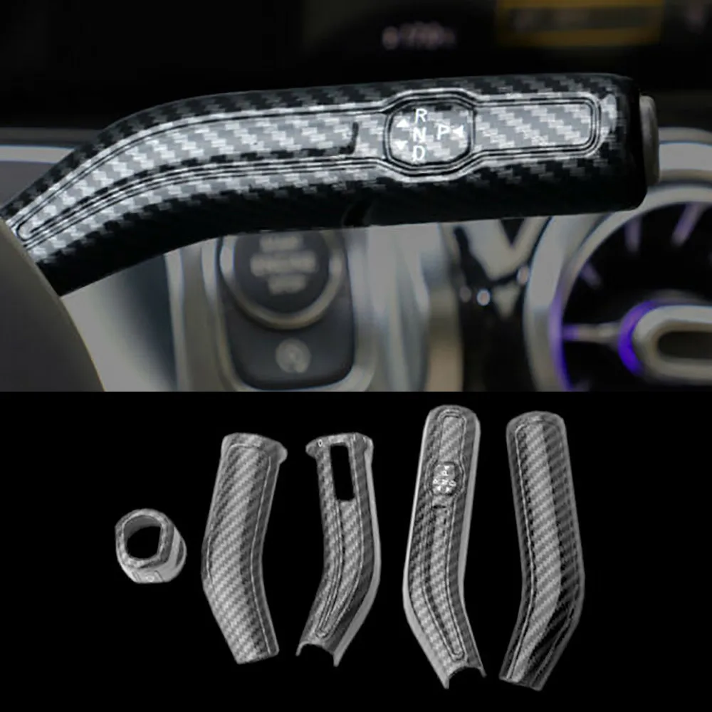

Black Gear Shift Wiper Car Lever Cover Carbon Fiber Styling Practical New