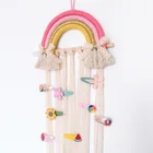 Радужный Декор для комнаты, органайзеры для хранения заколок для девочек, кавайное украшение для комнаты, макраме, Детская стена, спальня, украшение для детской комнаты