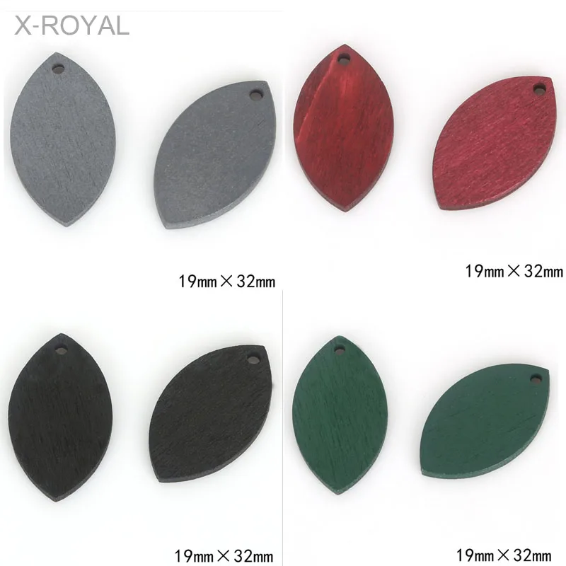 X ROYAL 20 шт/партия 19*32 мм лист Форма деревянные серьги кулон бусины DIY ювелирные