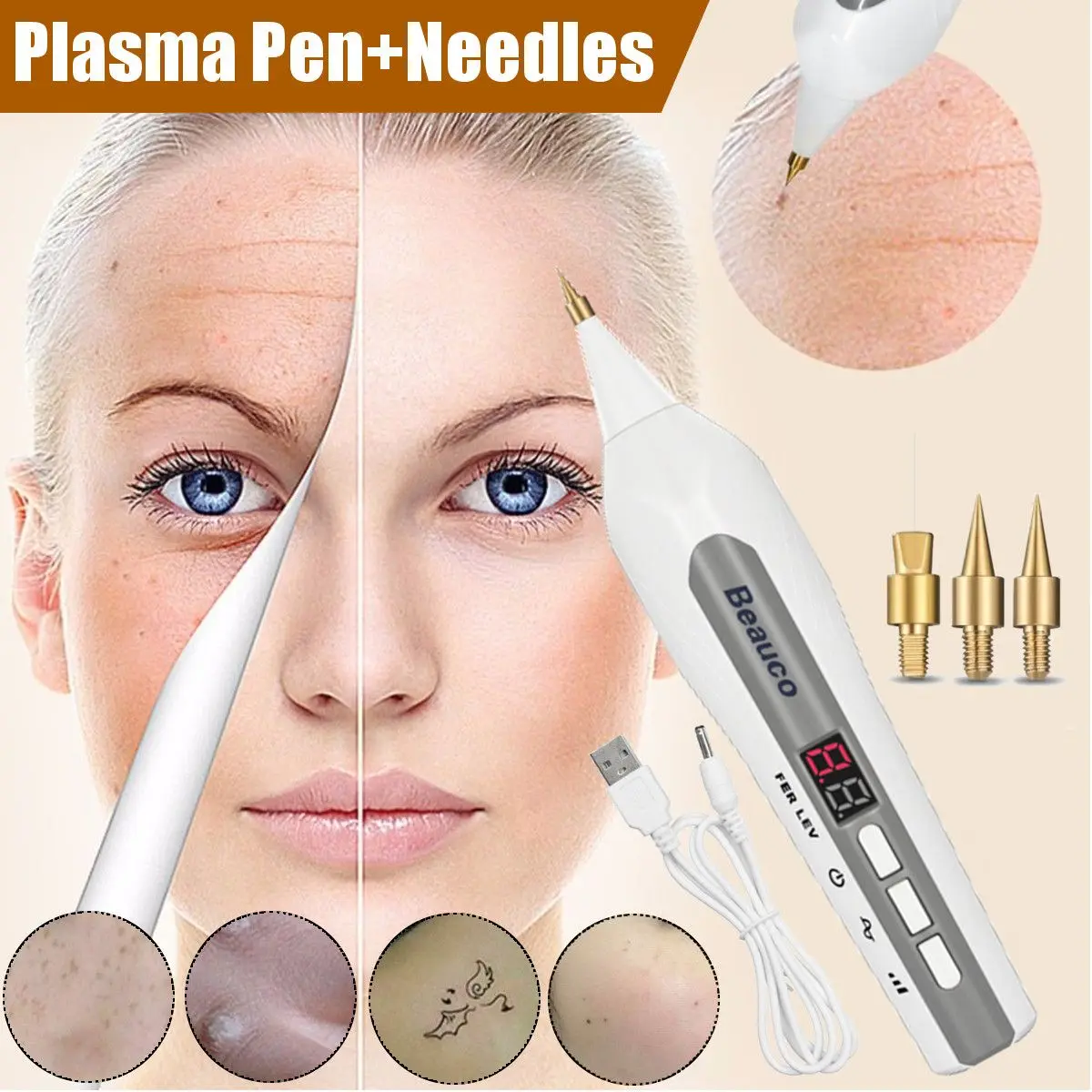 Fibroblast плазменная ручка для лица, для подтяжки век, для удаления морщин, для удаления пятен, Plasmapen, для подтяжки кожи, Usb, 4 файла, регулируемая, новинка