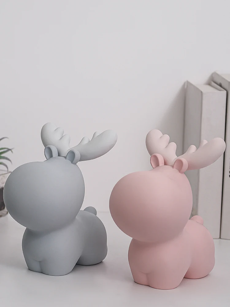 Скандинавский милый олень художественное творческое украшение из смолы ремесла