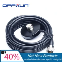 oppxun walkie talkie car radio dual band vhf uhf antenna pl259 5m coaxial cable magnetic mount base and sma fm bnc connector