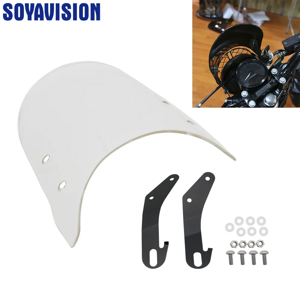 Универсальные костюмы Pare Brise 5 &quot 7&quot круглые фары лобовое стекло мотоцикла для