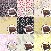 10 50pcs multi pattern chocolate transfer paper sheet a4 food decoration bakery chocolate baking pastry cake decoration tools