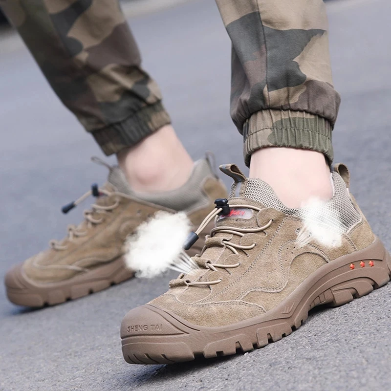 

Spring Mens Safety Work Shoes Steel Toe Safety Shoes Indestructible Work Boots Puncture-Proof Boots Safety Construction Sneakers