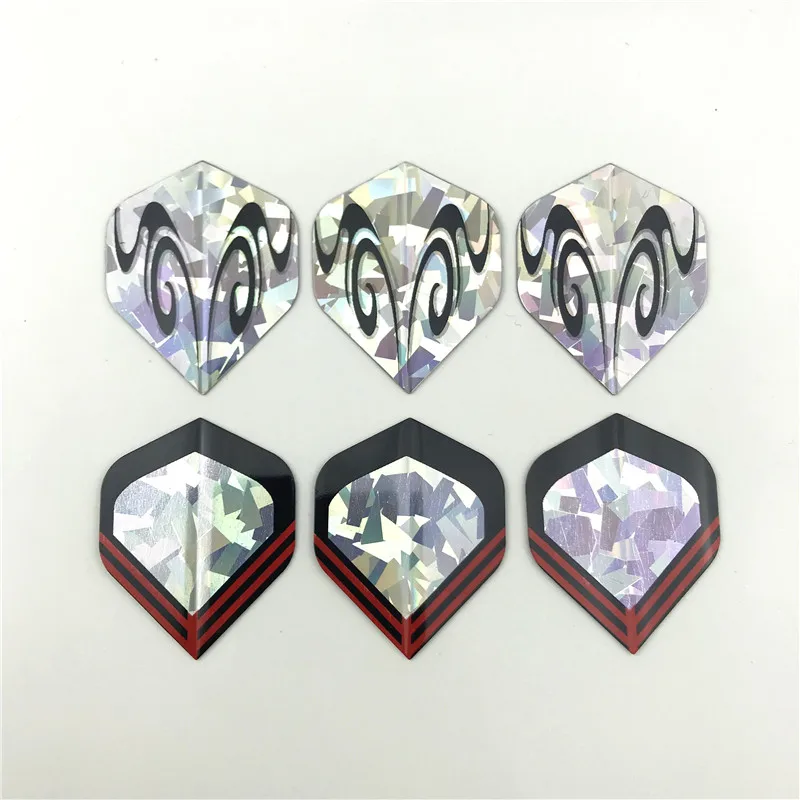 6pcs Горячая распродажа светоотражающие 6/8/9/12/30 шт. пвх лазерный дарт крыло дротика s Перелёты высокое качество прочный хорошее дротика Перелёты набор - Цвет: 6pcs