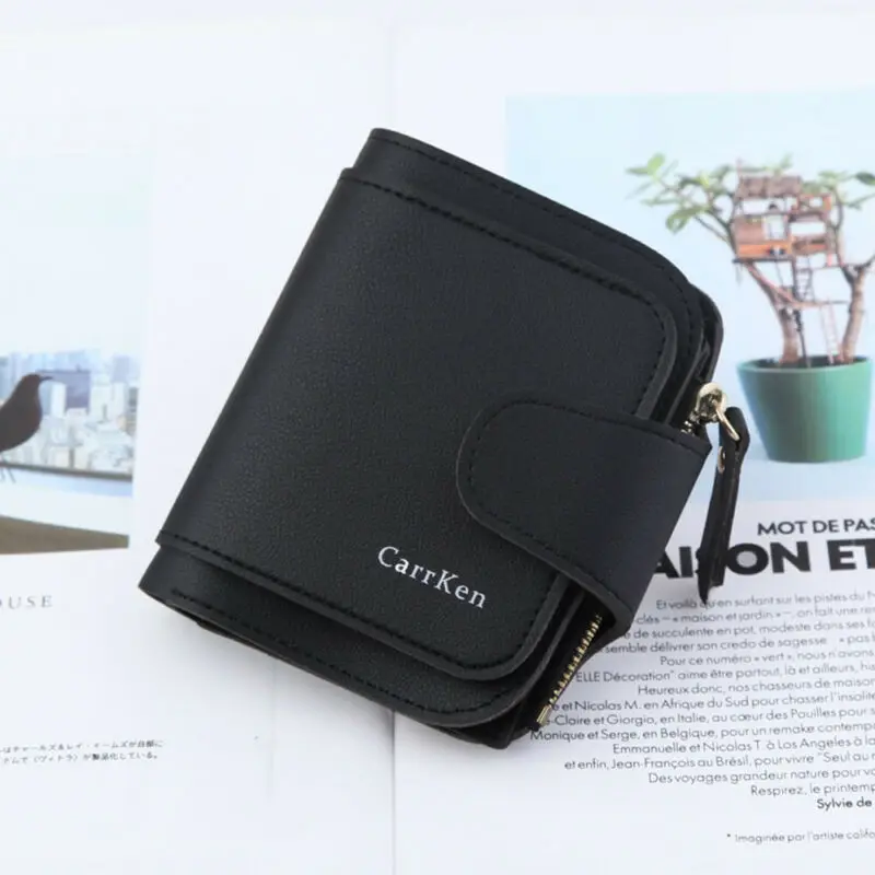 2019 женский короткий маленький кошелек для денег на молнии кожаный складной