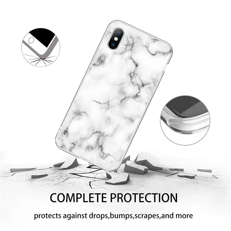 Moskado Marble Stone Texture Phone Case For iPhone 12 Pro 13 Pro Max 11 Pro Max X XR XS Max 7 8 Plus 7 8 6s Plus Soft TPU Cover