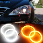 Хлопок горки светодиодный Белый Янтарь ангельские глаза гало кольца DRL сигнал поворота светильник для SsangYong Kyron 2007 2008 2009 2010