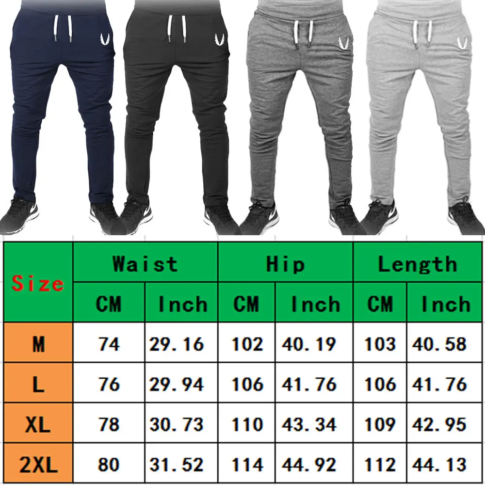 Мужские повседневные спортивные брюки Slim Fit Брюки Штаны для бега тренировочные штаны Фитнес для пробежки тренировки однотонные длинные брюки