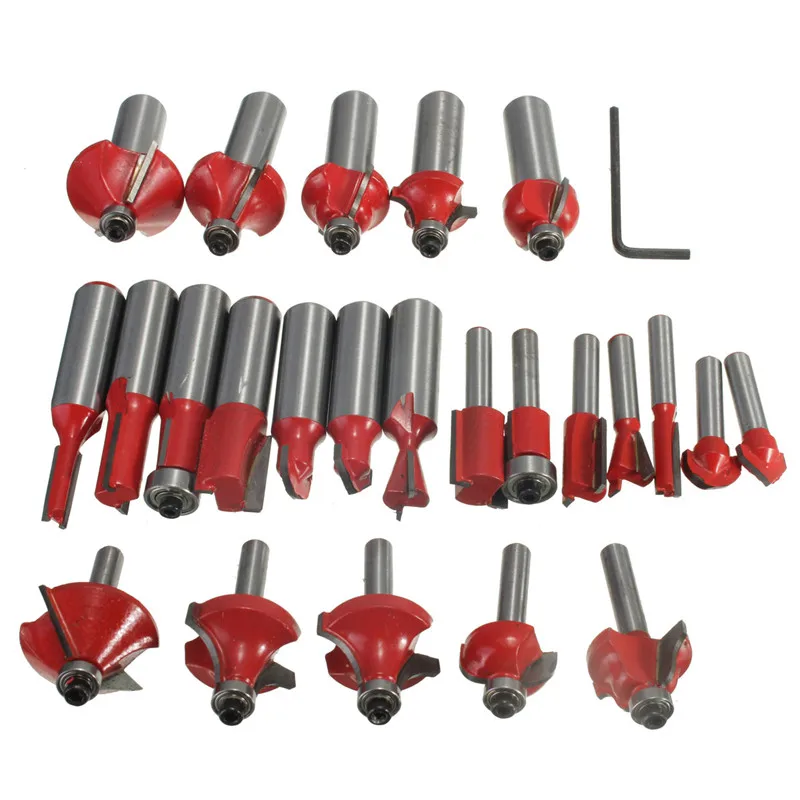 

12Pcs/Set Woodworking Milling Cutters 1/4''/6.35mm 1/2''/12.7mm Shank Carbide Router Bit For Wood Cutter Engraving Cutting Tools