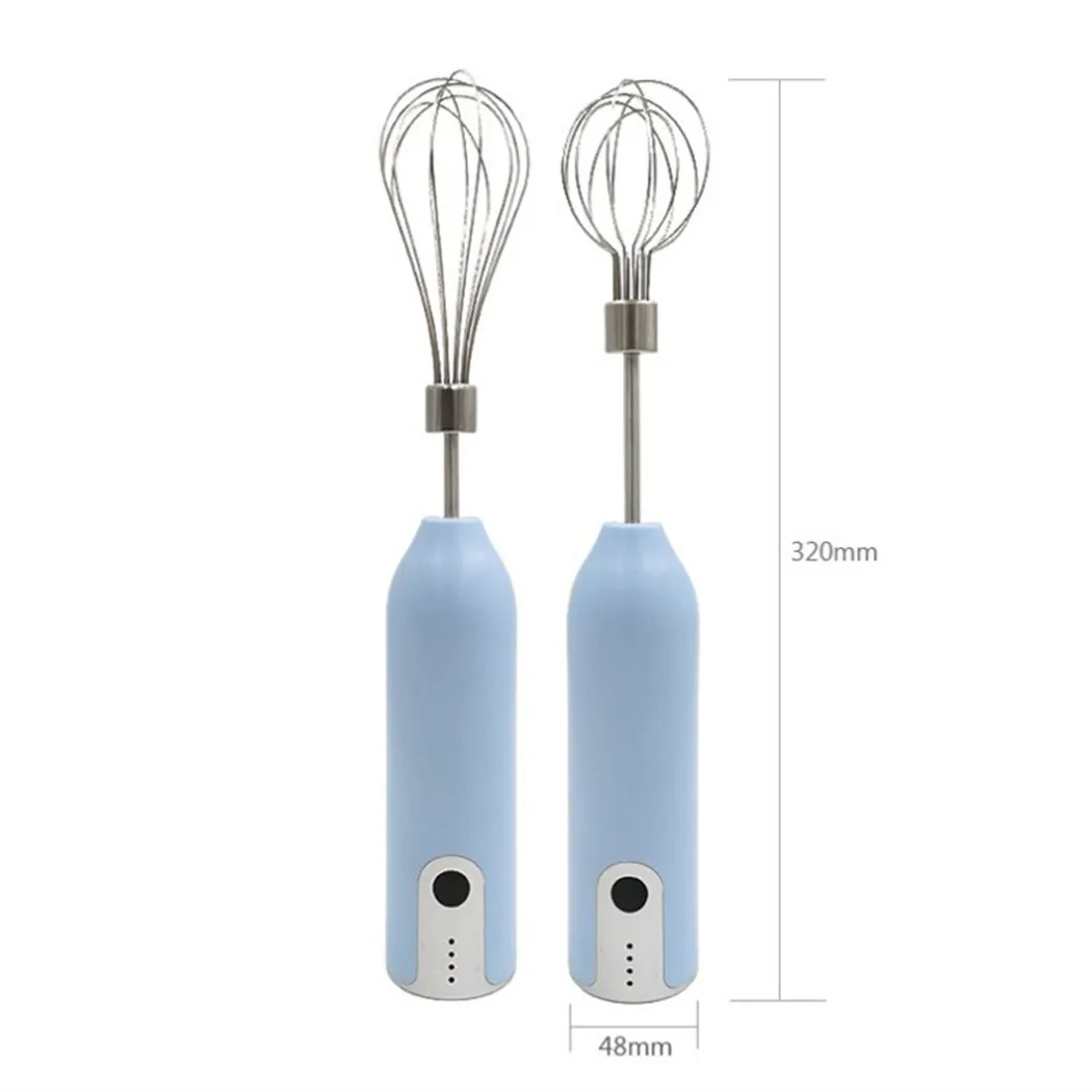 

1*Electric Milk Frother 2*Frothing Whisk Heads 1*USB Steel Egg Beater Stainless Steel + ABS Whisk Mixer Household Whisk