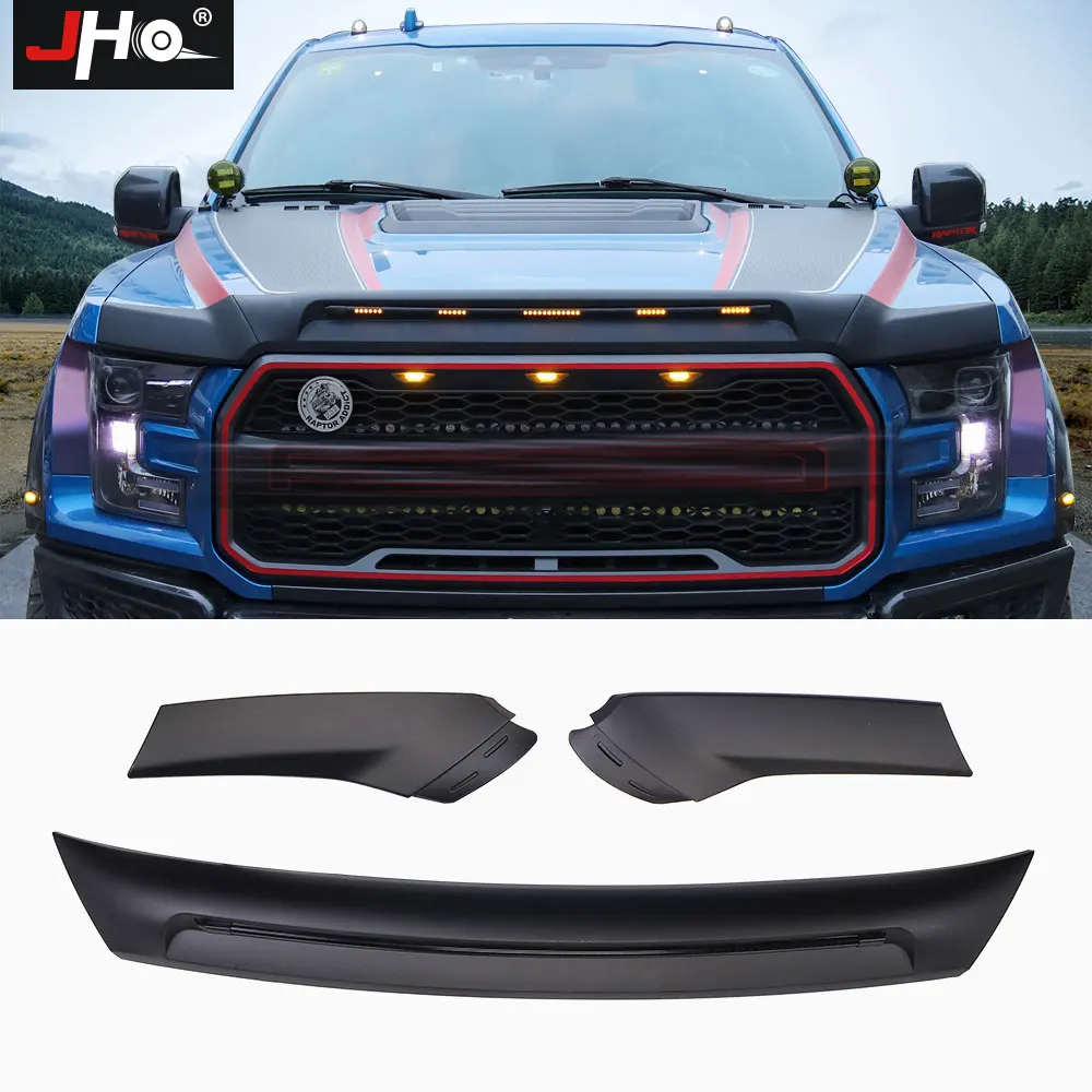

JHO Front Bug Shield Hood Deflector Guard Bonnet Protector For Ford F150 2015-2020 2019 2018 2017 16 Raptor Limited Accessories