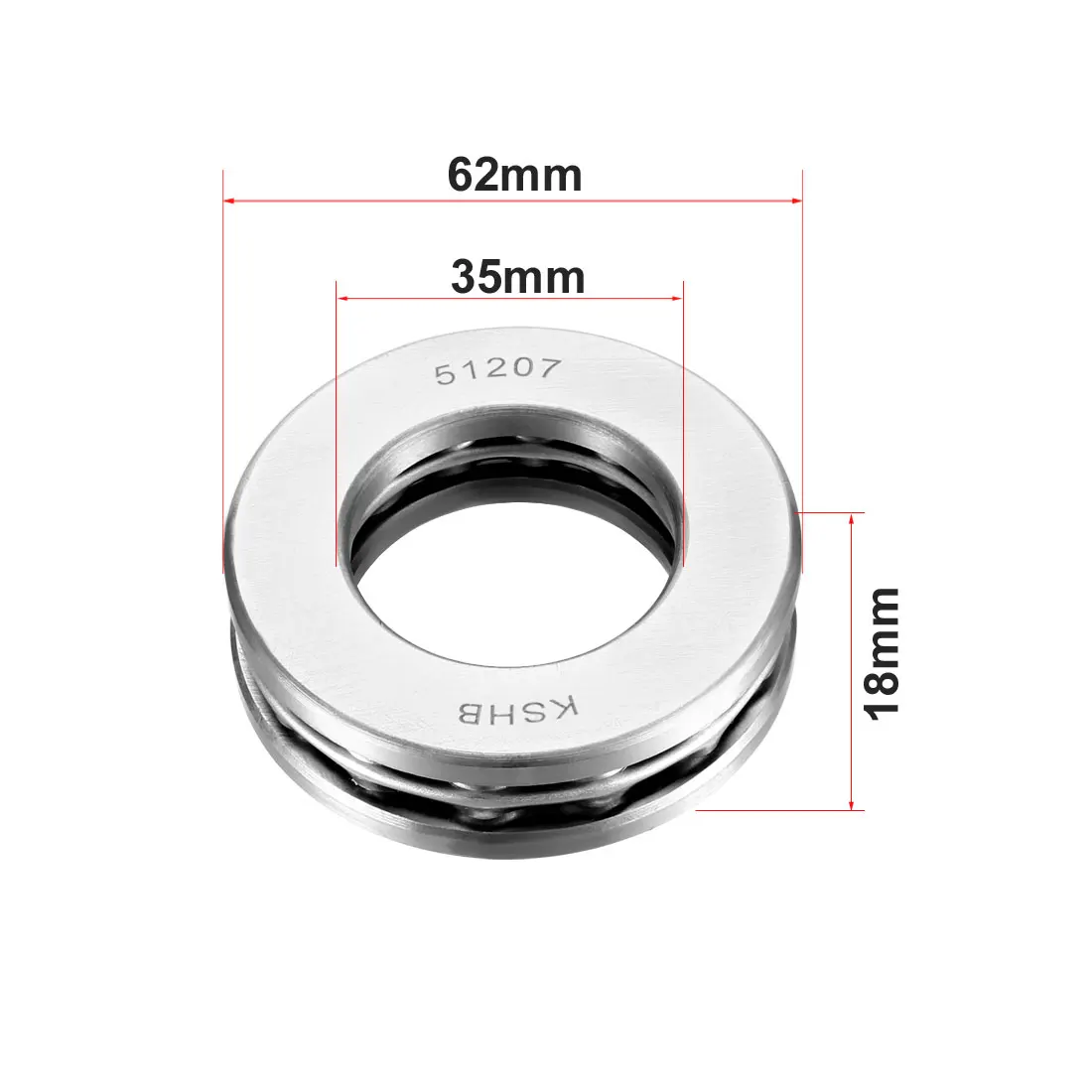 

uxcell Thrust Ball Bearings Single Direction 50000 Series 51204 51206 51207 51208 51209 51207 1Qty